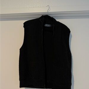 Oscar de la Renta Black Textured Knit Vest